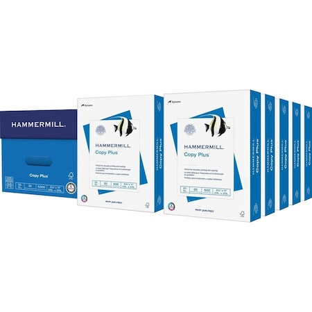 Hammermill Copy Plus Paper - White - 92 Brightness - Letter - 8 1/2in x 11in - 20 lb Basis Weight, 500PK 105007