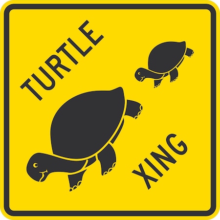 Lyle Turtle Xing (with Graphic), 36x36, High Intensity Prismatic, Yellow G-16244-HI_36x36