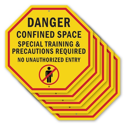 Signmission Danger Confined Space Special Train, 10 inch X 10 inch, Aluminum Metal Signs, 5PK OC-A-5Pack-10-44