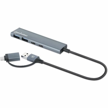 Manhattan 4-PORT USB 3.0 TYPE-C / TYPE-A COMBO HUB 2X2 181075