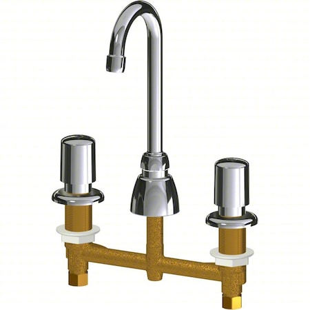 Chicago Faucet Handle-Operated Faucet, Deck, Manual, Metal 786-G1AE3-765AB