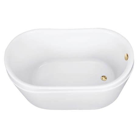Kingston Brass 52-Inch Acrylic Oval Double Slipper Freestanding Tub with Overflow/Drain Assembly VTRS522928M2
