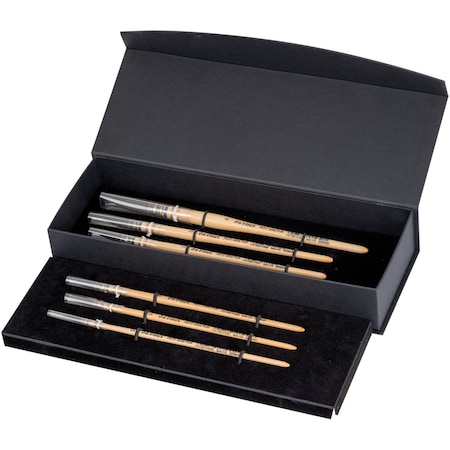 Da Vinci PETIT GRIS PUR Natural Blue Squirrel, Series 418, 6 Brush Set in Gift Box with Magnetic Close VA-4015_0