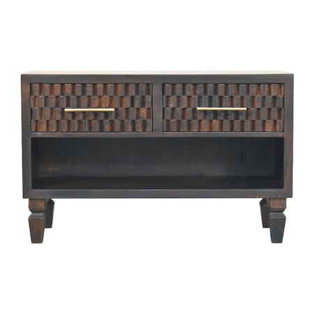 Homeroots 34in Brown Solid Wood Storage Bench With Shoe Storage 723443