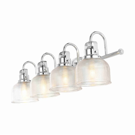 Jonathan Y Virginia 30" 4-Light Metal/Glass LED Vanity Light, Chrome JYL7902A