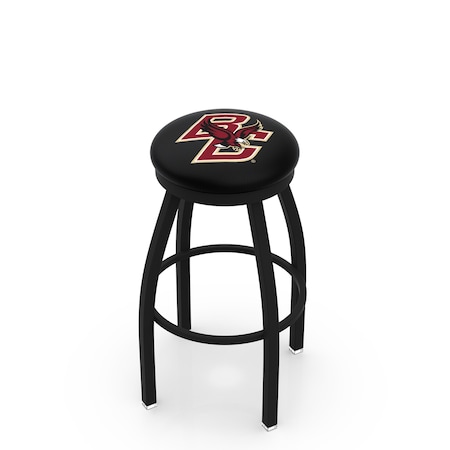 Holland Bar Stool Co 36" Blk Wrinkle Boston College Swivel Bar Stool, Accent Ring L8B2B36BostnC