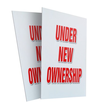 Signmission Under New Ownership, Plastic Signs Only 24 Inch x 36 Inch, Corrugated Plastic, 2PK CSB-2436-2PACK-Under New Ownership