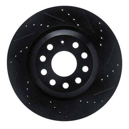 Dynamic Friction Co DFC Brake Rotor - Drilled and Slotted - Black 633-74030R