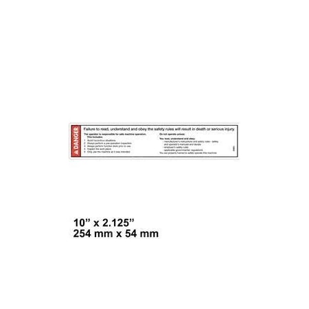 Genie REPLACEMENT DECAL, DANGER IMPROPER USE HAZ 72853A