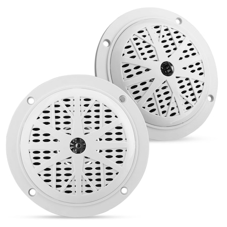 Pyle Pyle 4 Inch Dual Marine Speakers, Waterproof, Weather-Resistant, Polypropylene Cone, Cloth Surround PLMR41W