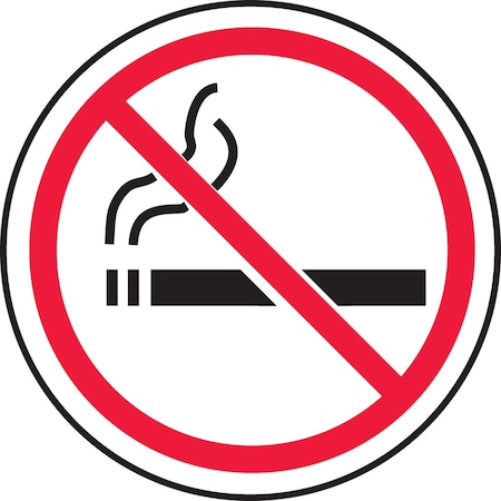 Accuform No Smoking Floor Sign, 17 in H, 17 in W, Vinyl, Circle, No Text, MFS0717 MFS0717