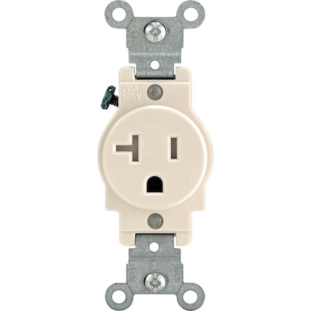 Leviton 20A Light Almond Commercial Grade 5-20R Tamper Resistant Single Outlet R56-T5020-0TS