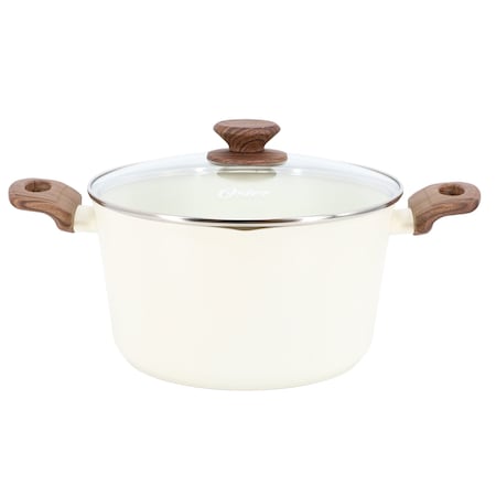 Oster Amberg Choice 4.7 Quart Cermic Nonstick Aluminum Dutch Oven with Lid in Linen 142723.02