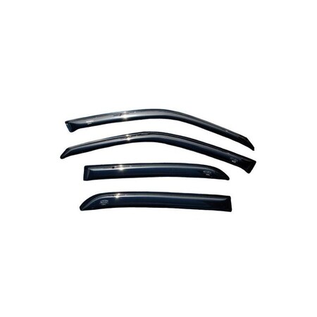 Ventshade Rainguards, Aerodynamic Design, Tape-On, Smoke, Acrylic, Set Of 4, Short Rears 94228