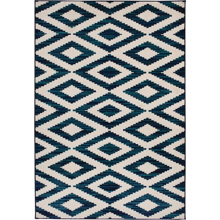 Backyard Bungalow Scalene 6 ' 7''x9 ' 6'' Blue Diamond Plush Outdoor Rug 2345NP71DB.084