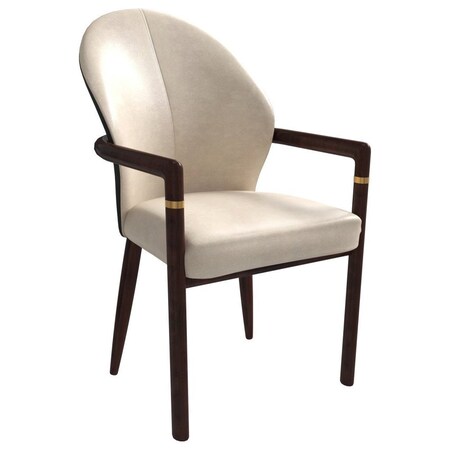 Leisuremod Opaline Series Elegant Wooden Dining Chair in Black Velvet and Taupe OC24BLTP