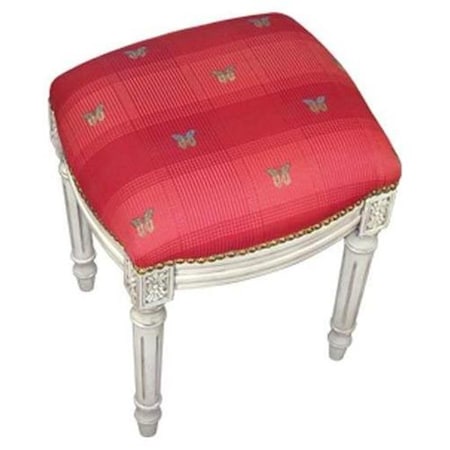 Convenience Concepts Butterfly-Red Fabric Upholstered Stool HI2548937