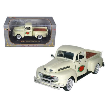 Signature Models 1949 Ford F-1 Tomato Delivery Truck Cream 1-32 Diecast Model Car 32388crm
