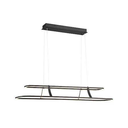 Eurofase Cadoux Trasitional Integrated LED Indoor Chandelier, 1-Light, Rectangle, Dimmable, Black 43877-010