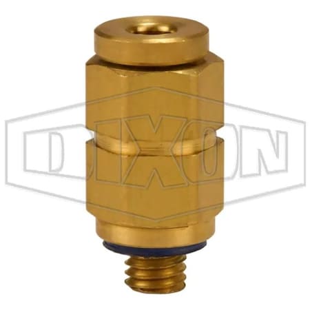 Dixon Legris by 685 x 10 Push-In Connector, No10-32 x 5/32 in Nominal, Straight Male x Tube, Brass, Domest 685X10