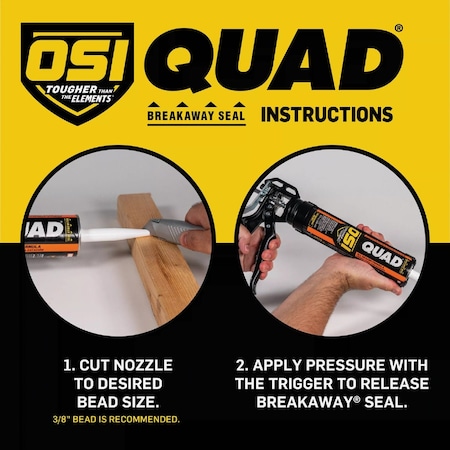 Osi QUAD 10 Oz. Window Door & Siding Polymer Sealant Beige 1637230