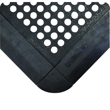 Wearwell Open Grid Mat, 0.91m L x 0.91m W, 5/8 in Thickness, Nitrile Rubber, Drainage, Black 578.58X3X3NBRBK