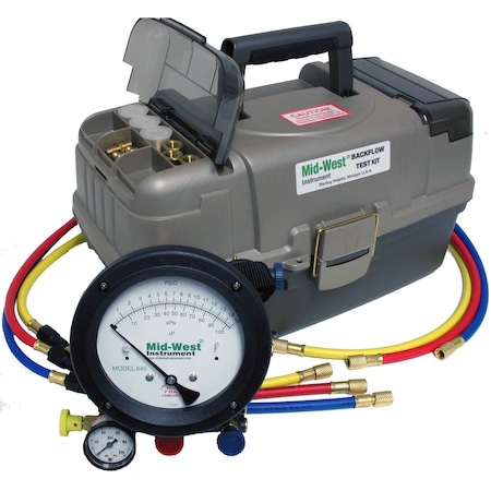Midwest Instrument Backflow Preventer Test Kit, Incl. Case 845-3