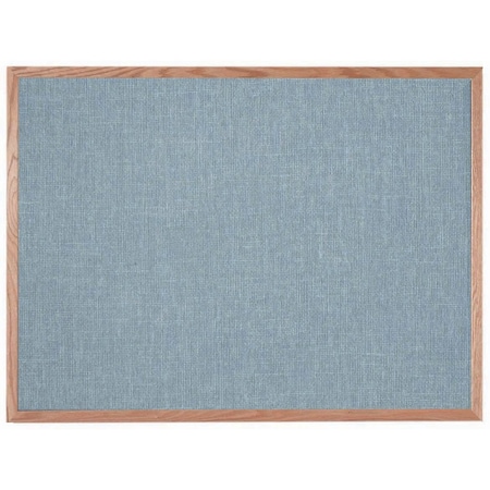 Aarco Designer Fabric Bulletin Board w/ an Oak Frame, Frame: Clear Lacquer, Board: Gray Mix 36''Hx48''W OF3648012