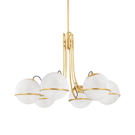 Hudson Valley Lighting Hingham 6 Light Chandelier 40 In. Aged Brass 3940-AGB