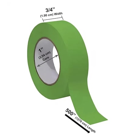 Bartovation Lab Labeling Tape, 500in Length x 3/4in Width, 1 Inch Core ( 1 Green Roll) NL341GR500