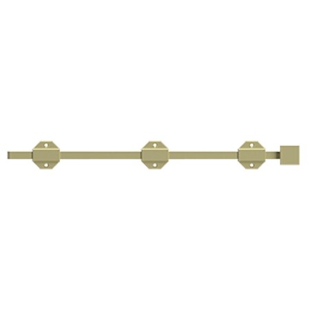 Deltana 18 Modern Heavy Duty Surface Bolt; Unlacquered Bright Brass Finish 18SBM3-UNL