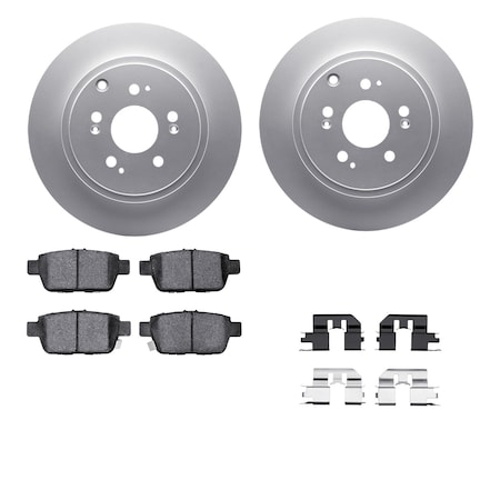 Dynamic Friction Co DFC GEOSPEC Coated Rotors with 5000 Brake Pads - Ceramic and Hardware 4512-59172