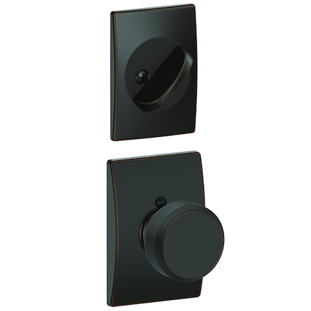 Schlage Residential Schlage Custom Custom Bowery Knob with Century Rose Interior Active Trim with 16680 Latch and FC59BWE716CEN