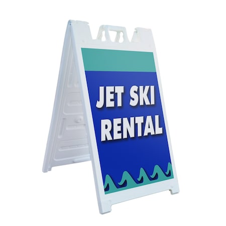 Signmission Jet Ski Rental, A-Frame & 2 Decals Installed, Heavy-Duty Plastic Frame SBHD-D-2436-Jet Ski Rental