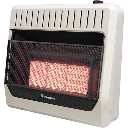 Procom Heating Heating Natural Gas Vent Free Infrared Gas Space Heater, 30,000 BTU, T-Stat Control MN3PTG