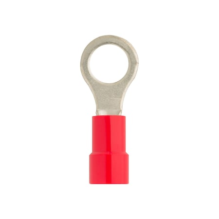 Auveco Vinyl Insulated Ring Terminal 8 Gauge 3/8in Stud Red, 25PK 17044