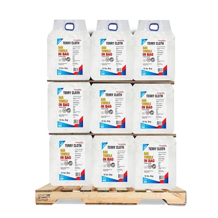 Supremeplus New White Terry Towel Cleaning Rags, 960 lbs. Pallet, 96 x 10 lbs. Bags, 96PK SP-1667