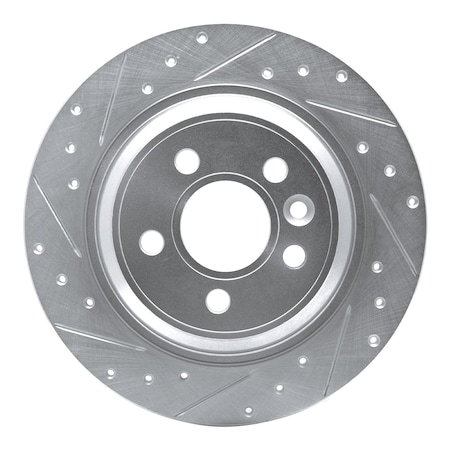 Dynamic Friction Co DFC Brake Rotor - Drilled and Slotted - Silver 631-27035L