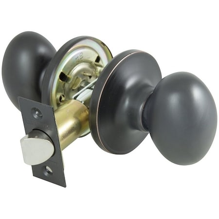 Prosource Passage Knob, Metal, Aged Bronze, 2-3/8, 2-3/4 in Backset, 1-3/4 to 1-3/8 in Thick Door TYLX730V-PS