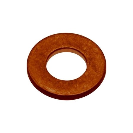 Zoro Select Flat Washer, For Screw Size #4 , Copper Plain Finish, 5 PK WASB#4NCU