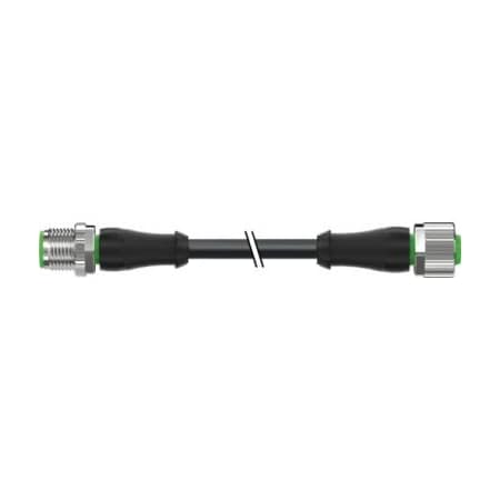 Murrelektronik Cordset, Straight, M12, Black, 22 AWG, 4A 7000-40021-6340060