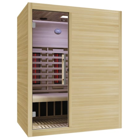 Saunaspa Full Spectrum 3-Person Infrared Indoor Sauna with Full Range Near, Mid, and Far Infrared Panels MNSC0024-2P