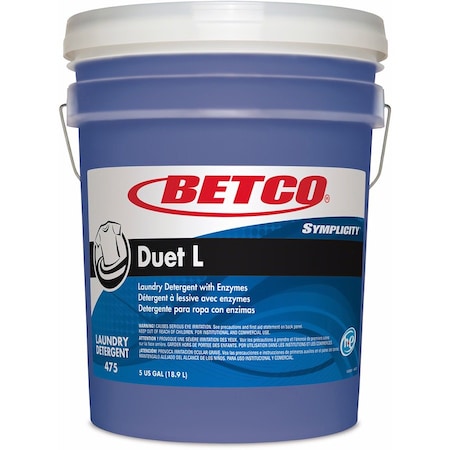 Betco Symplicity Duet L Laundry Detergent with Enzymes, Fresh Scent, 5 gal 4750500