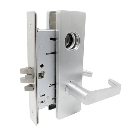 Falcon Grade 1 Classroom Security Mortise Lock, Less Conventional Cylinder, Dane Lever, Napa Escutcheon, S MA441L DN 626