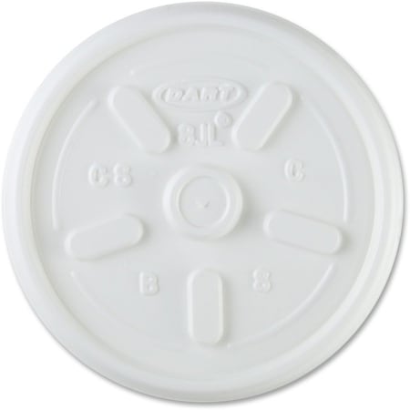 Dart Lid for 8 oz. Hot Cup, Flat, Vented, White, Pk1000 8JL