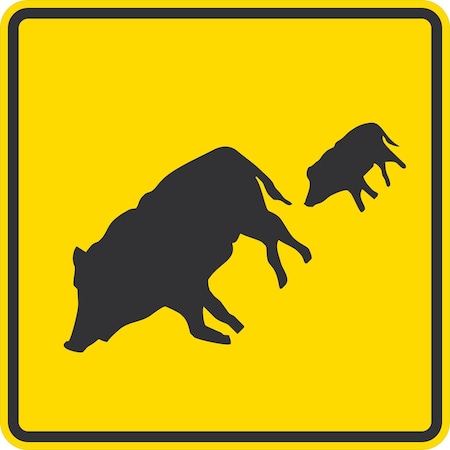 Lyle Pig Crossing, 36x36, High Intensity Prismatic, Yellow G-16232-HI_36x36