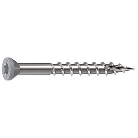 Camo Deck Screw, 0.163 in Thread, 1-5/8 in L, Trim Head, Star Drive, Sharp, Type-17 Point, 316 Stainless Steel 0353000ES