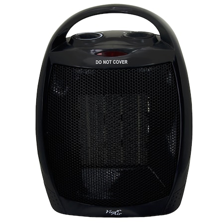 Vie Air 1500W Portable 2 Settings Black Ceramic Heater with Adjustable Thermostat VA-708B