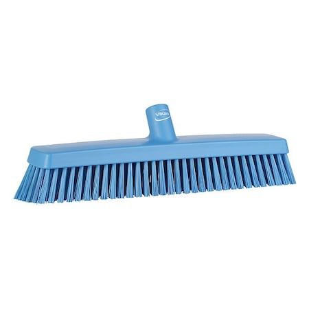 Vikan 16 1/2 in Sweep Face Broom Head, Soft/Stiff Combination, Blue 31753