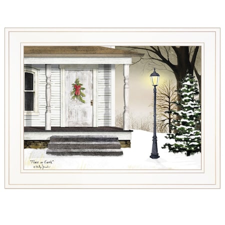 Homeroots Peace on Earth 2 White Framed Print Wall Art 404340